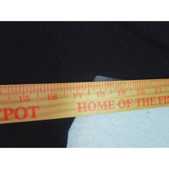 White House Black Market Long Sleeve Sweater Wrap Black Metallic Thread Size M - Picture 4 of 11